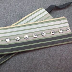 Set of 2 Zippered Long Pouch Flat Iron Curling Iron Bag Knitting Needles NWT